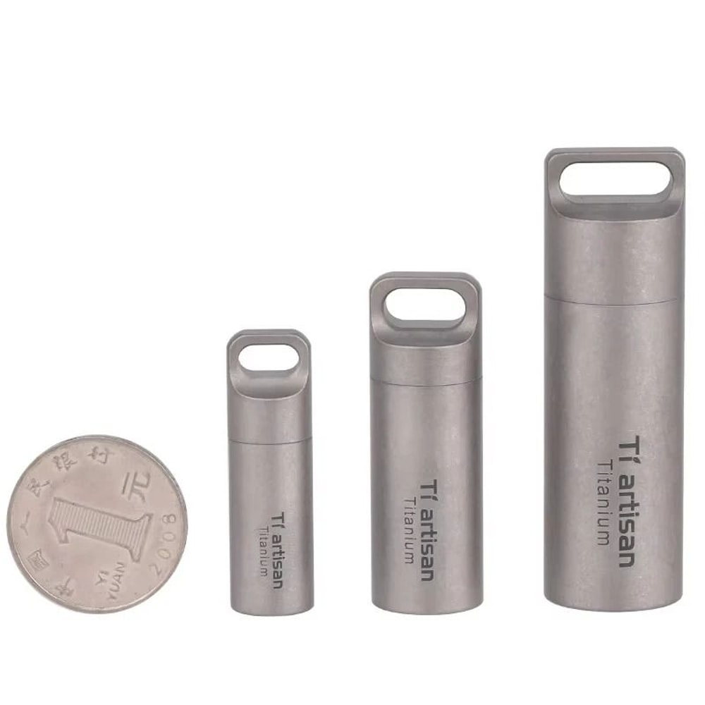 Titanium Mini Portable Pill Bottle Waterproof Medicine Container 5