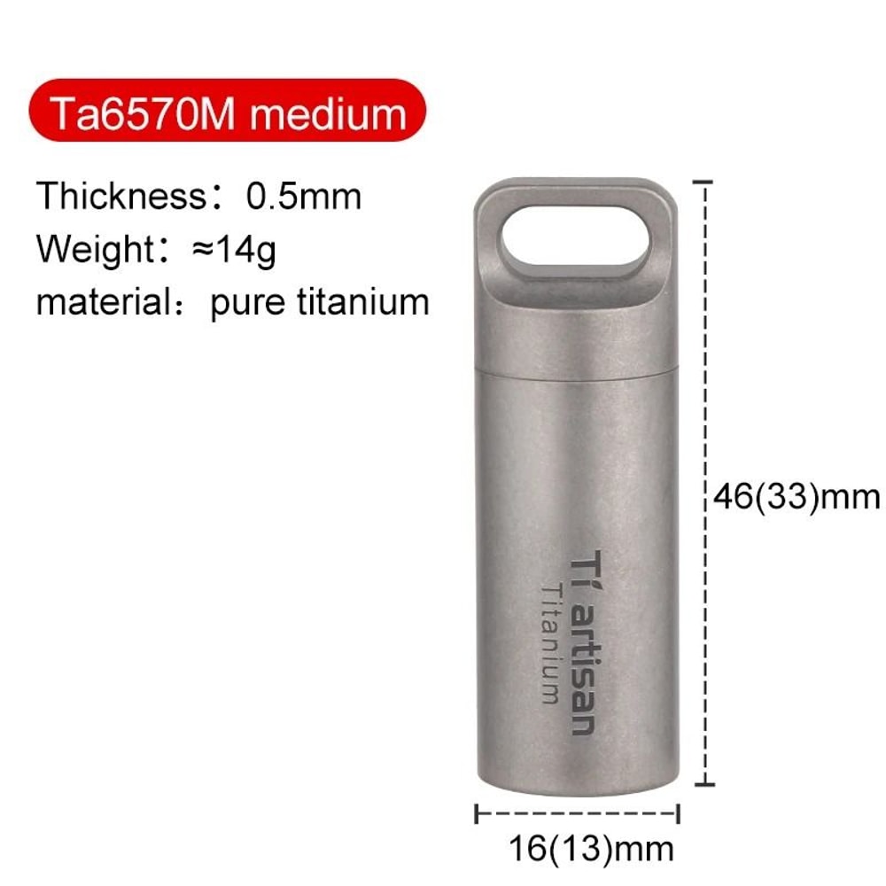 Titanium Mini Portable Pill Bottle Waterproof Medicine Container 6