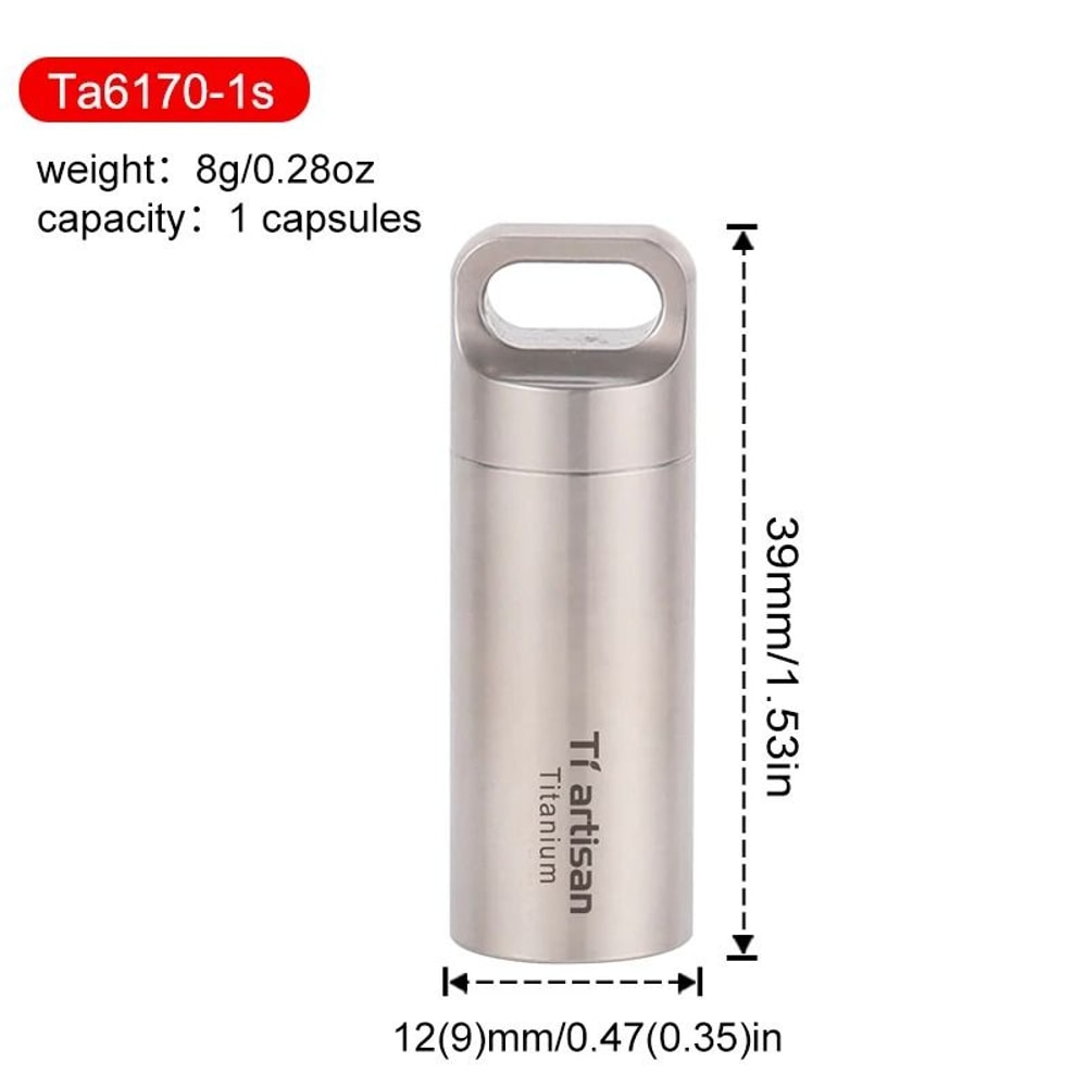 Titanium Mini Portable Pill Bottle Waterproof Medicine Container 8