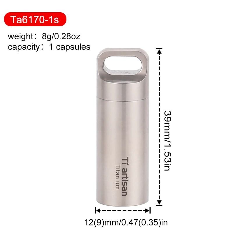 Titanium Mini Portable Pill Bottle Waterproof Medicine Container 8