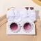 Cheer Bow Hairclips And Retro Flower Sunglasses Set For Kids 9