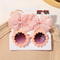 Cheer Bow Hairclips And Retro Flower Sunglasses Set For Kids 7