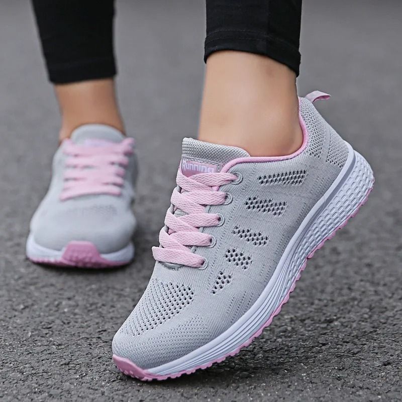 Women Casual Breathable Walking Mesh Flat Shoes 3