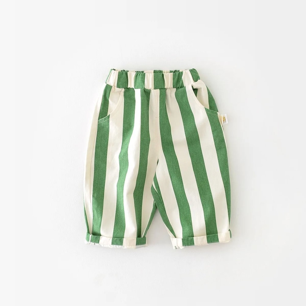 Autumn Loose Striped Baby Cotton Casual Pants With Pockets 6