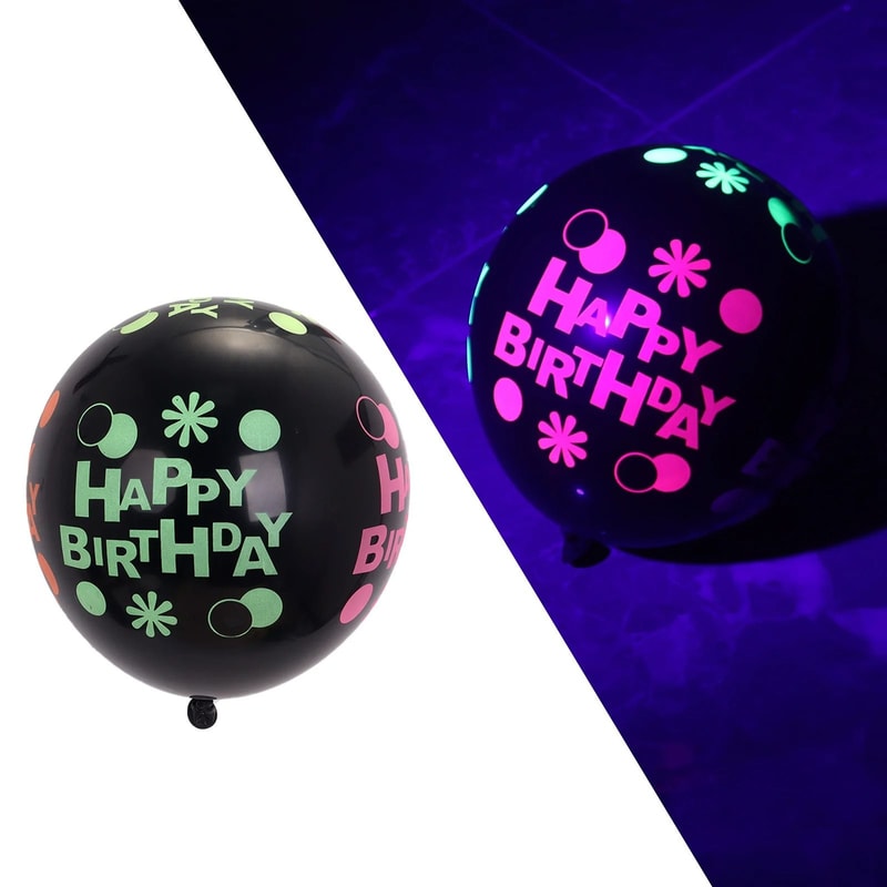 Fluorescent Glow In The Dark Heart Balloons For Party Decoration 8