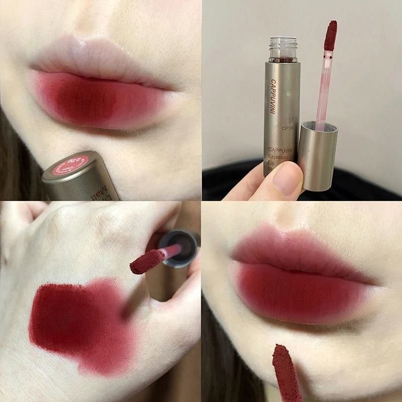 Silicone Velvet Matte Waterproof Lip Gloss NonStick Cup Liquid Lipstick 12