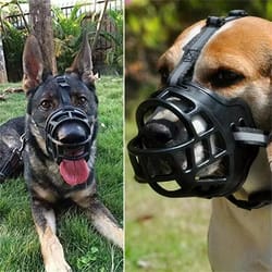 adjustable breathable dog muzzle for biting chewing and barking control