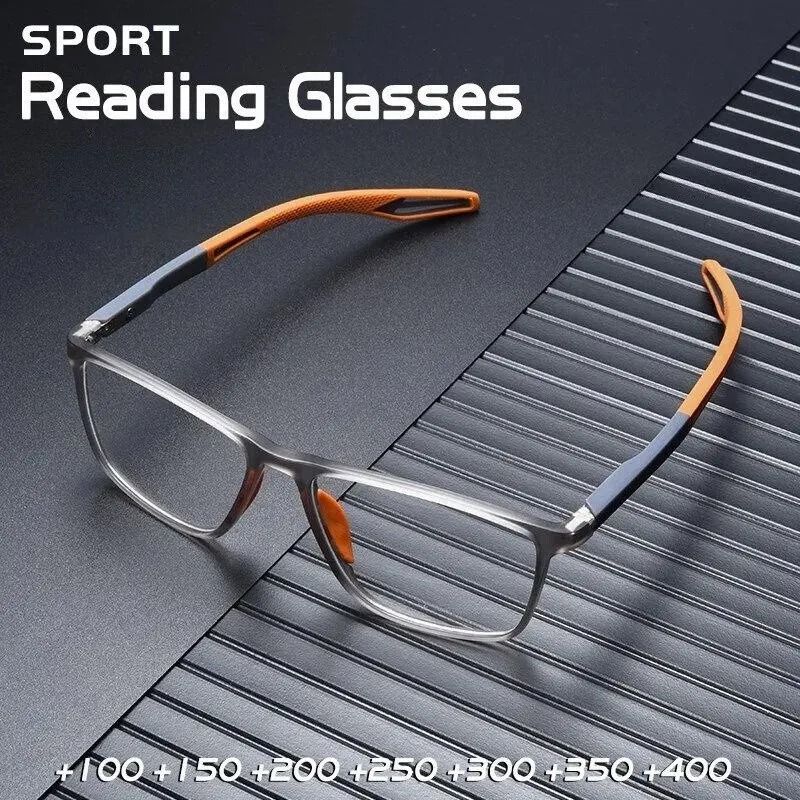TR90 Men Reading Glasses Anti Blue Light Spring Leg Presbyopia Glasses 0