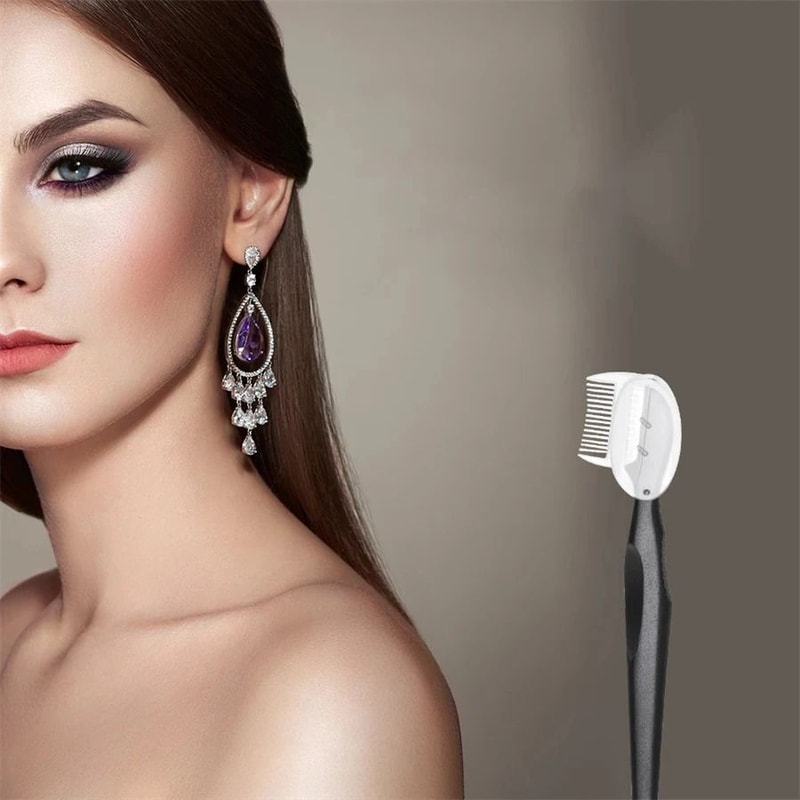 Eyelash Curler And Brow Grooming Set Dual Color Handle With Lash Assistant Tools 2