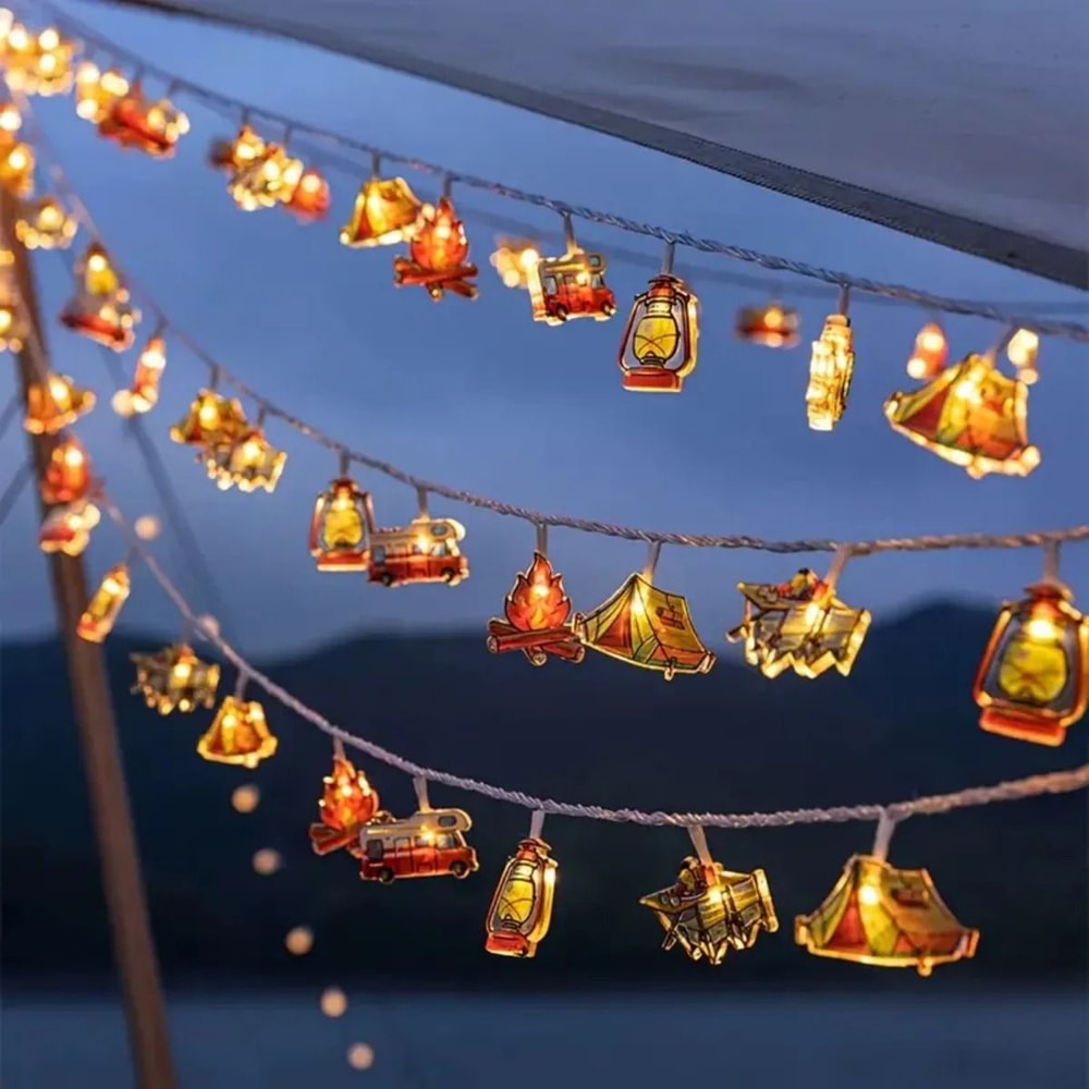 LED Camping Pattern String Lights Outdoor Decorative Fairy Lamp 3