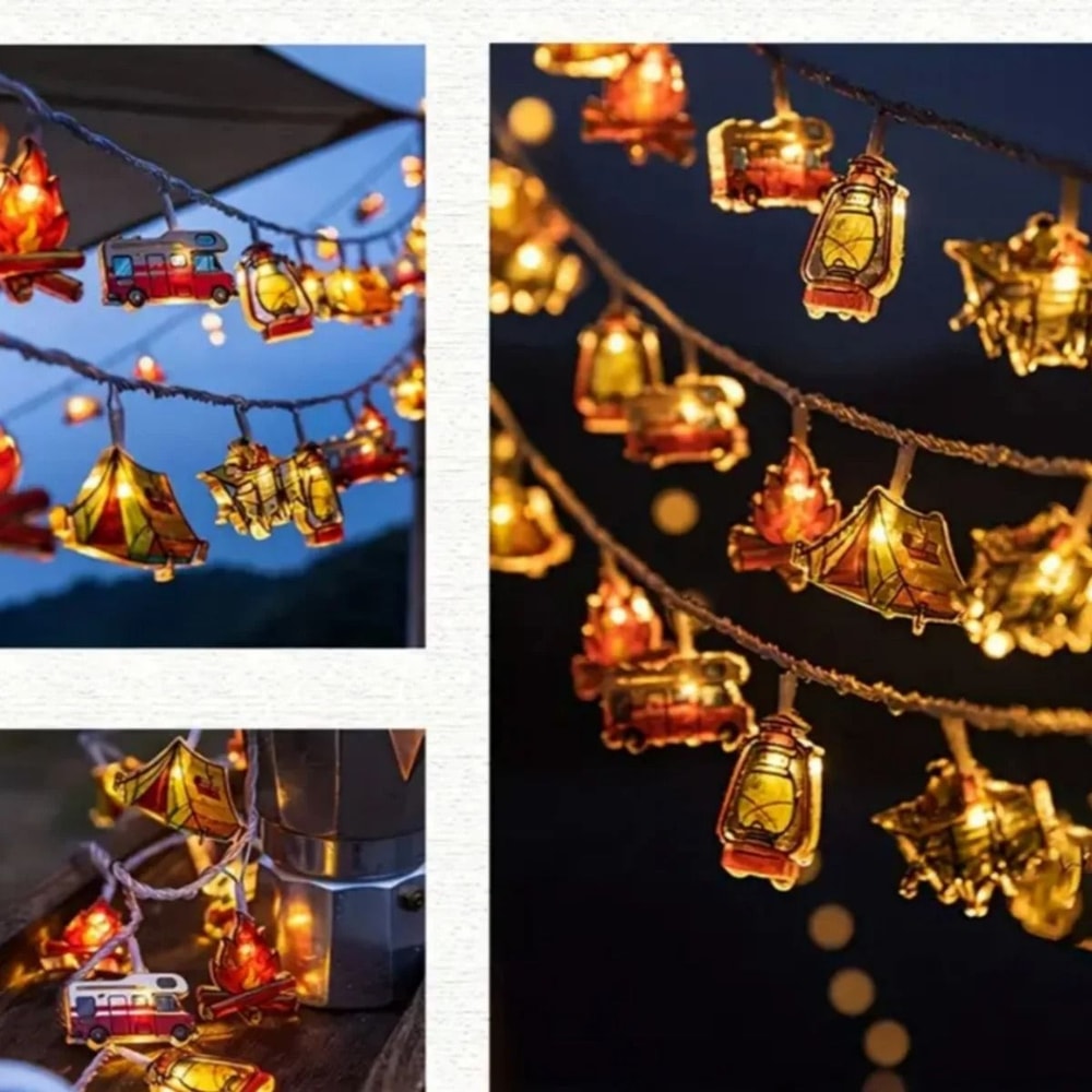 LED Camping Pattern String Lights Outdoor Decorative Fairy Lamp 4