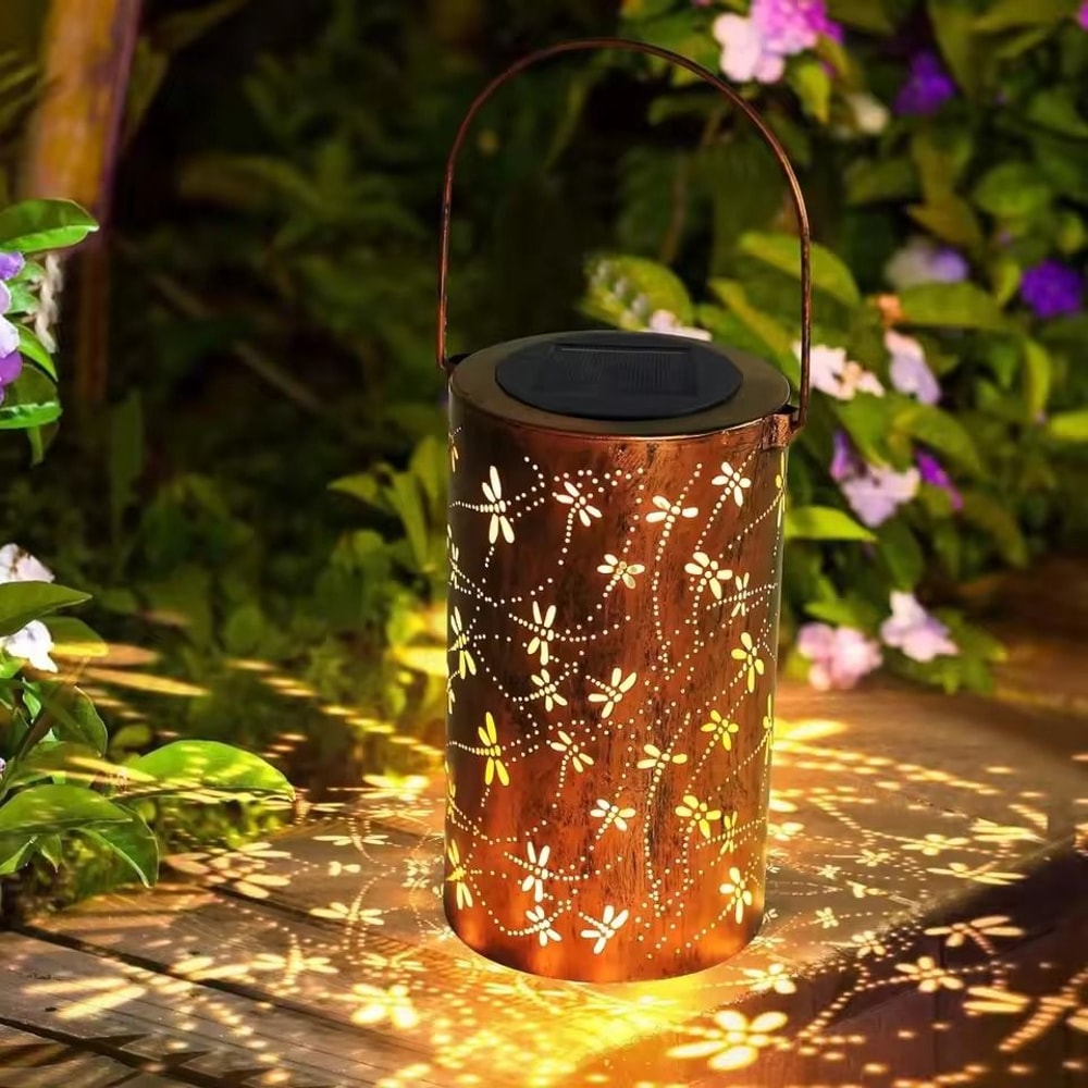 Iron Solar Lantern Outdoor Decorative Pathway Garden Light 18