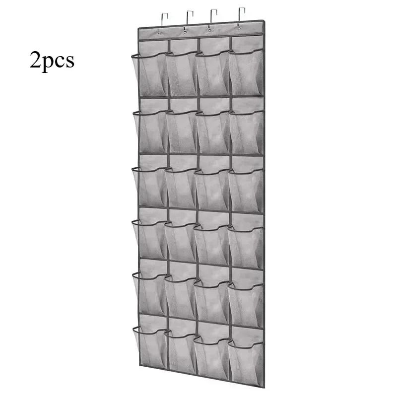 Wall Mounted 24 Pocket Mesh Door Organizer For Shoe And Accessory Storage 10