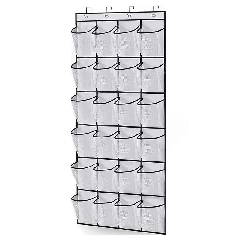 Wall Mounted 24 Pocket Mesh Door Organizer For Shoe And Accessory Storage 6