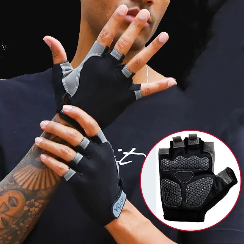 Breathable Fingerless Fitness Training Gloves For Weightlifting And Cycling 4