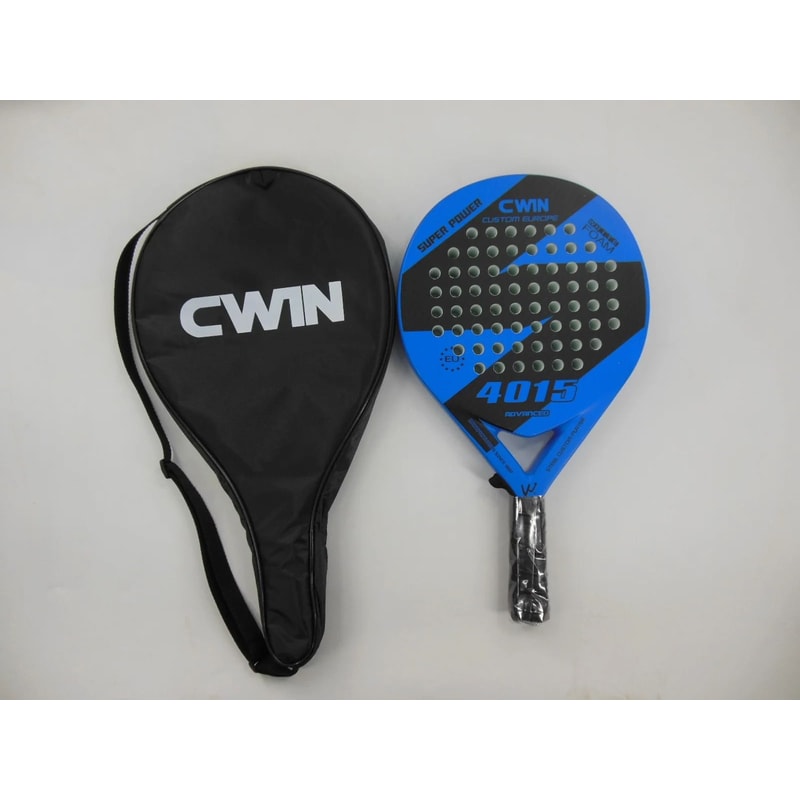 Blue And White Carbon Fiber Beach Sports Tennis Racquet With EVA Core 4