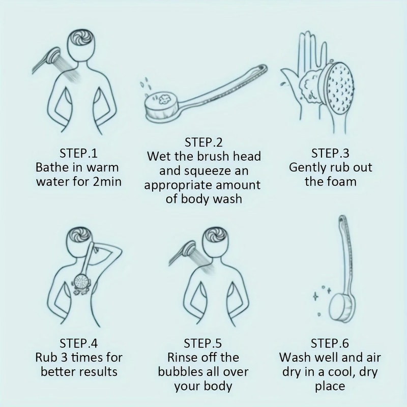 Long Handle Shower Body Brush With Soft Bristles For Exfoliating And Skin Cleansing 5