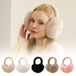 soft plush winter earmuffs for women and kids foldable warm ear warmers for cold weather