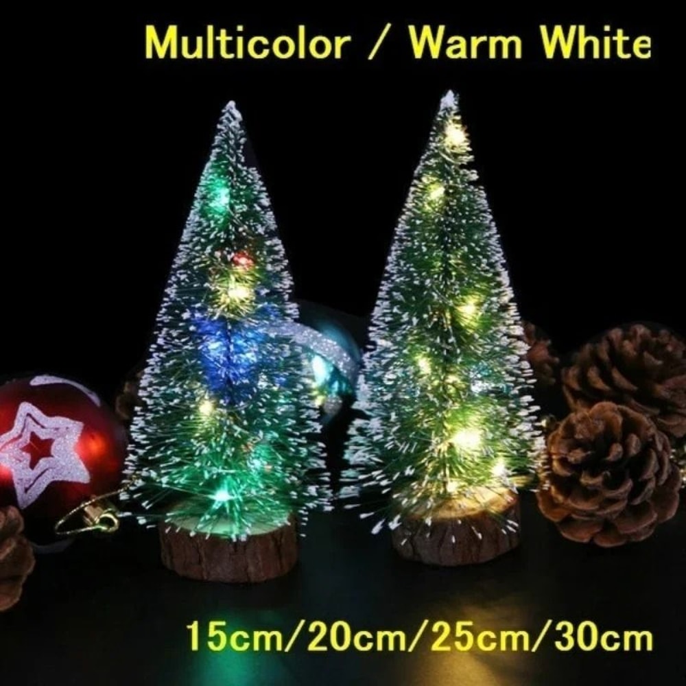 Mini LED Christmas Tree Tabletop Decoration With Snow Frost For Holiday Home Display 1