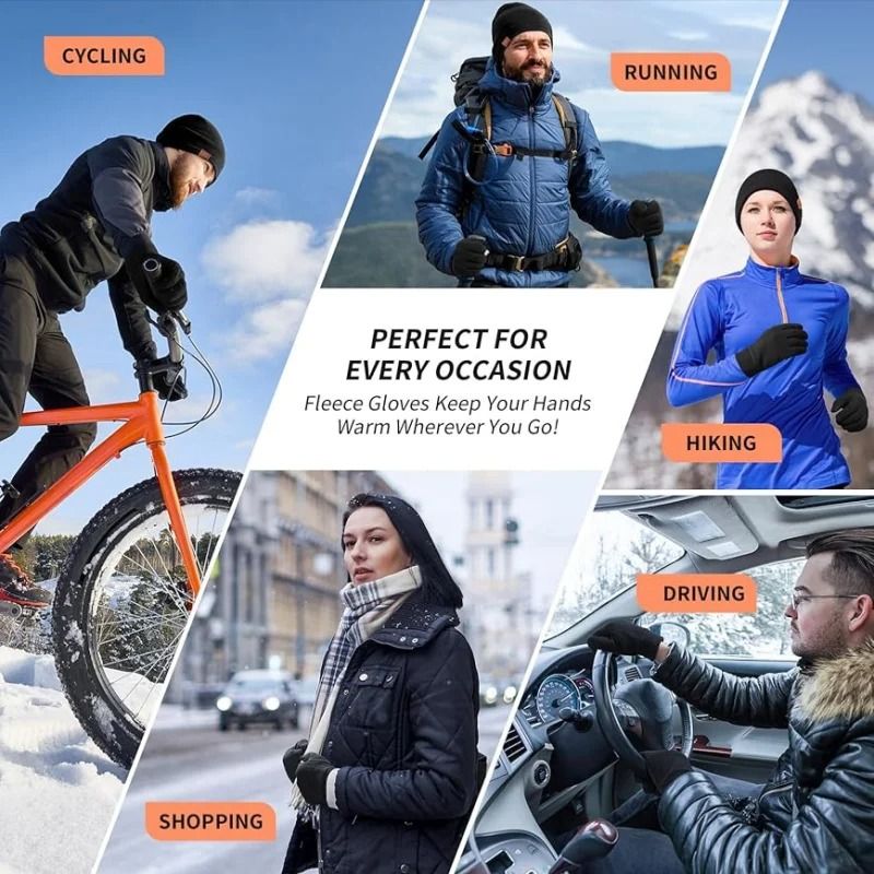 Polar Fleece Thermal Winter Gloves With Touch Screen Support For Cold Weather Running And Hiking 4