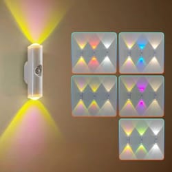 smart rgb gradient night light magnetic motion sensor rechargeable wall lamp