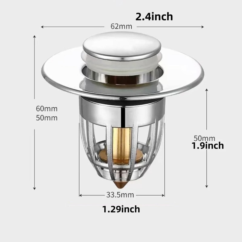 Universal Rebound Drain Plug Filter Basin Popup Sink Drain Stopper With Hair Catcher 4