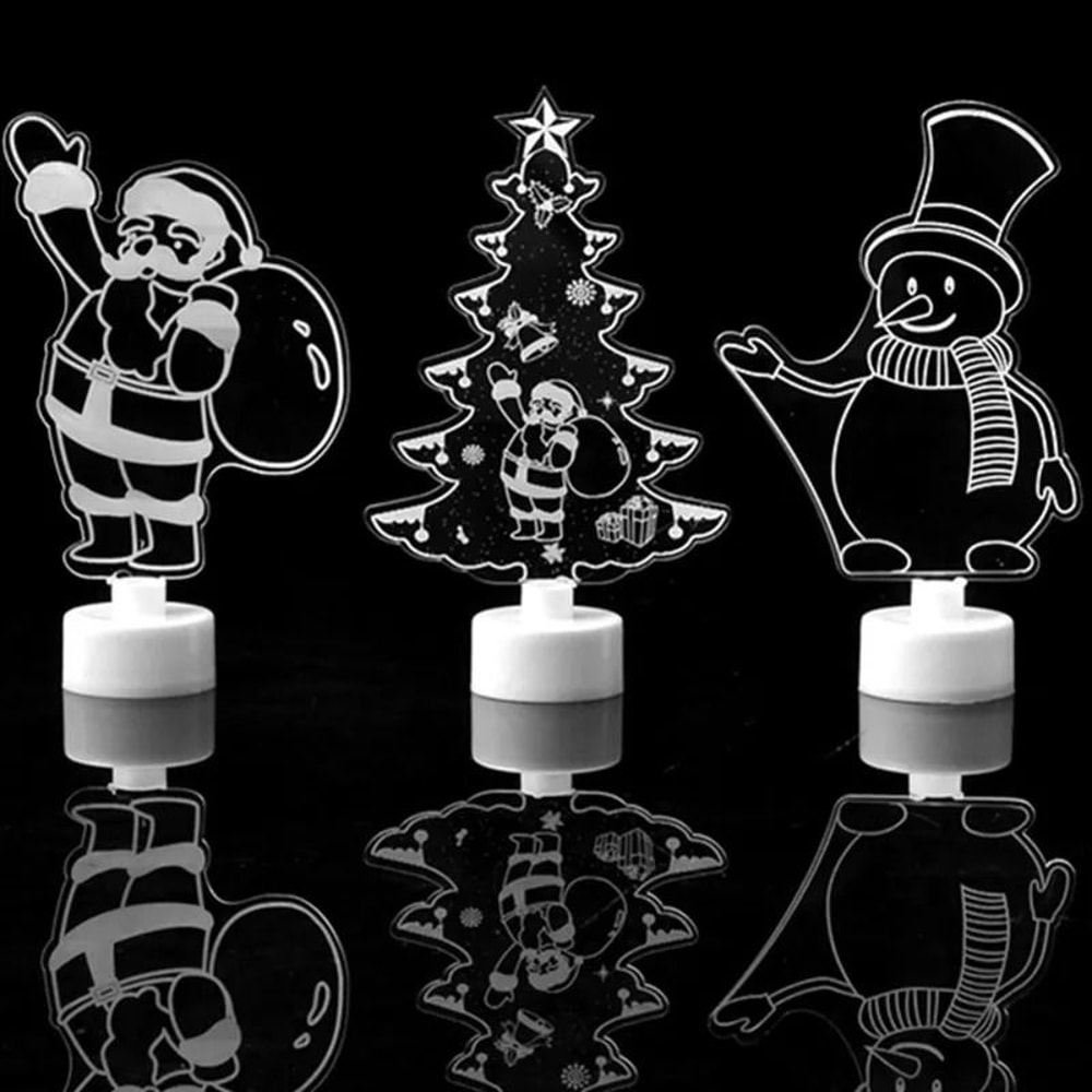 LED Mini Night Lights Colorful Flashing Snowman Lamp Christmas Ornament Home Party Decor 4