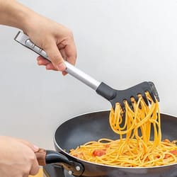 stainless steel noodle tongs non slip handle heat resistant kitchen food tongs