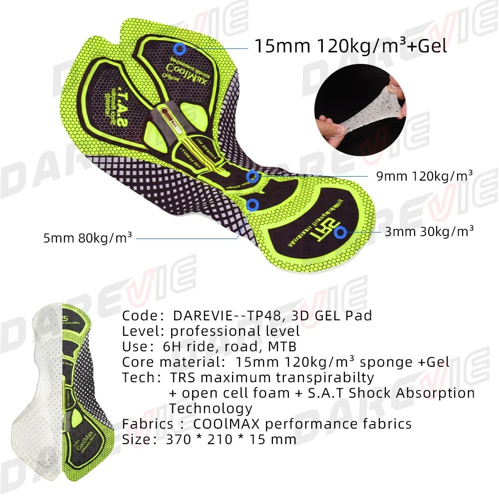 Darevie Winter Cycling Bib Tights Waterproof Thermal Fleece Padded Bike Pants 3