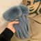 Winter Women Warm Plush Touch Screen Suede Gloves 8