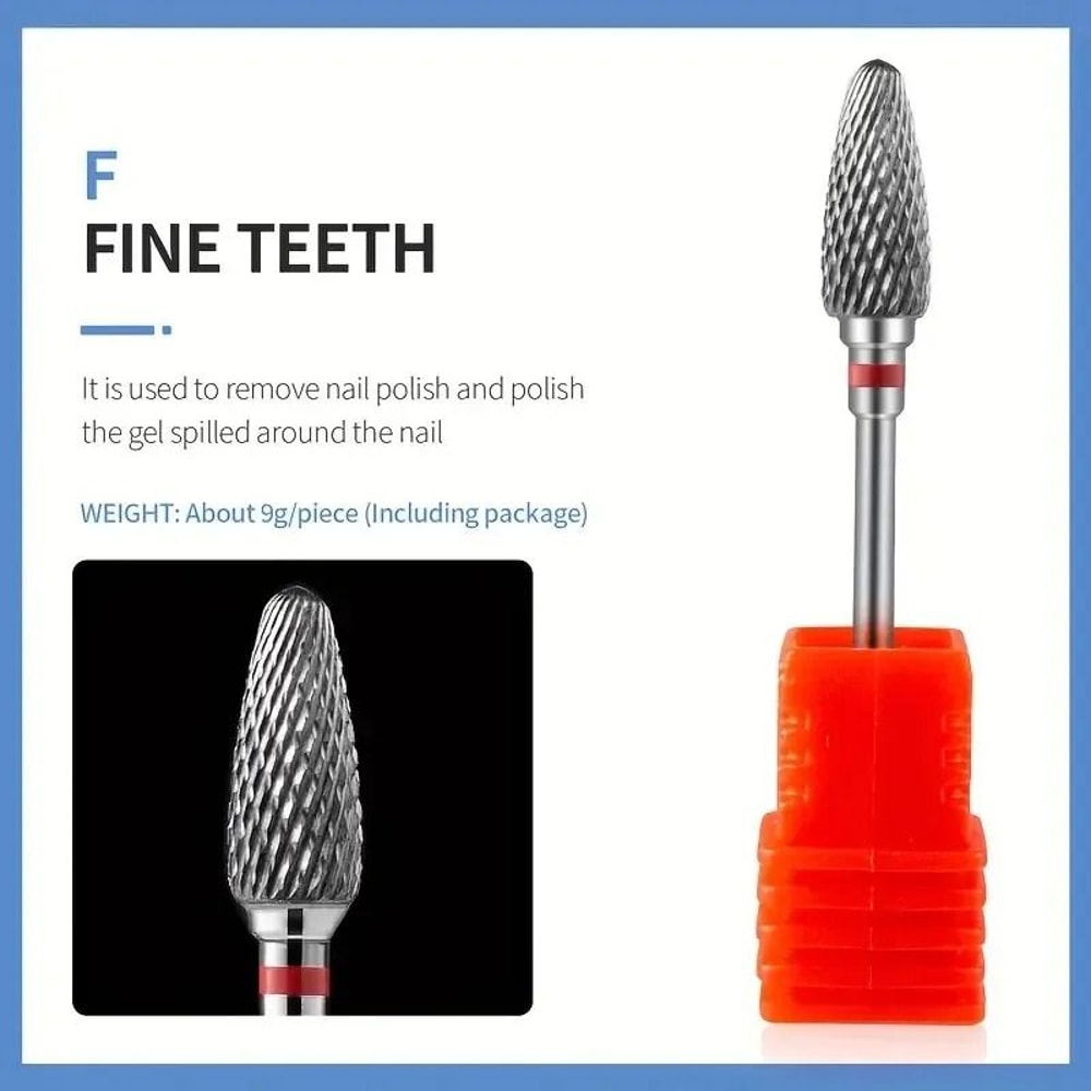 Tungsten Carbide Nail Drill Bits Electric Manicure Milling Cutters For Gel Polish Removal 10
