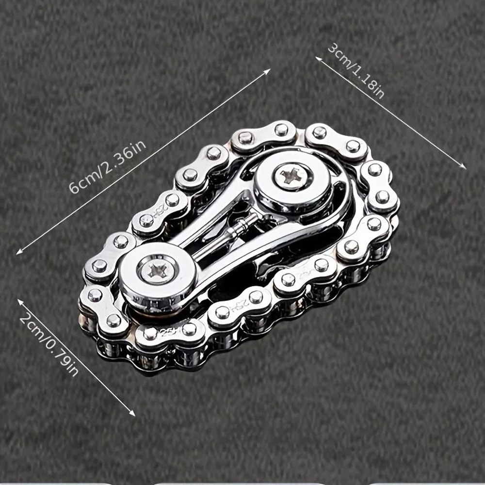 Sprockets Flywheel Fingertip Gyro Metal Chain Fidget Spinner For Stress Relief 3