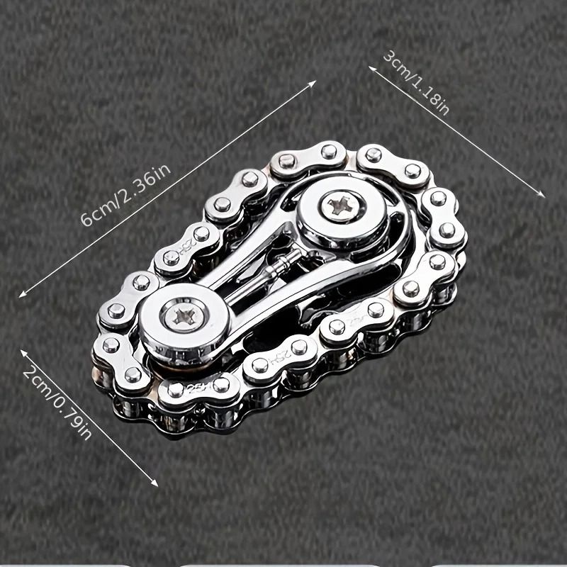 Sprockets Flywheel Fingertip Gyro Metal Chain Fidget Spinner For Stress Relief 3