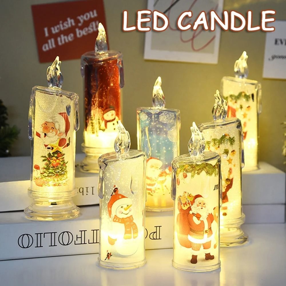 Christmas LED Candles Flameless Flickering Tea Lights Holiday Home Decor 2