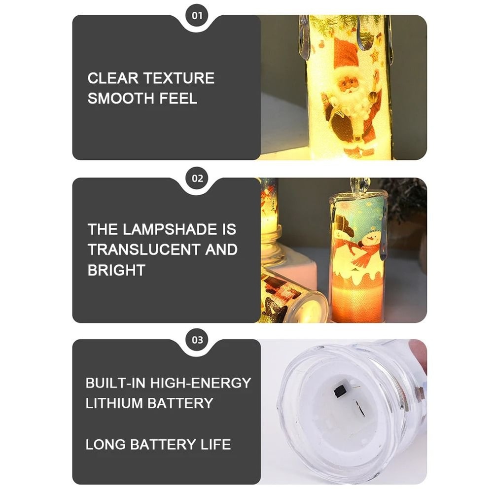 Christmas LED Candles Flameless Flickering Tea Lights Holiday Home Decor 4