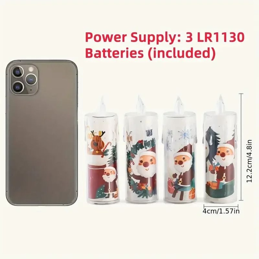 Christmas LED Candles Flameless Flickering Tea Lights Holiday Home Decor 5