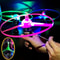 Kids Luminous Flying Disc Propeller Toy With LED Lighting Pull String Launcher 2