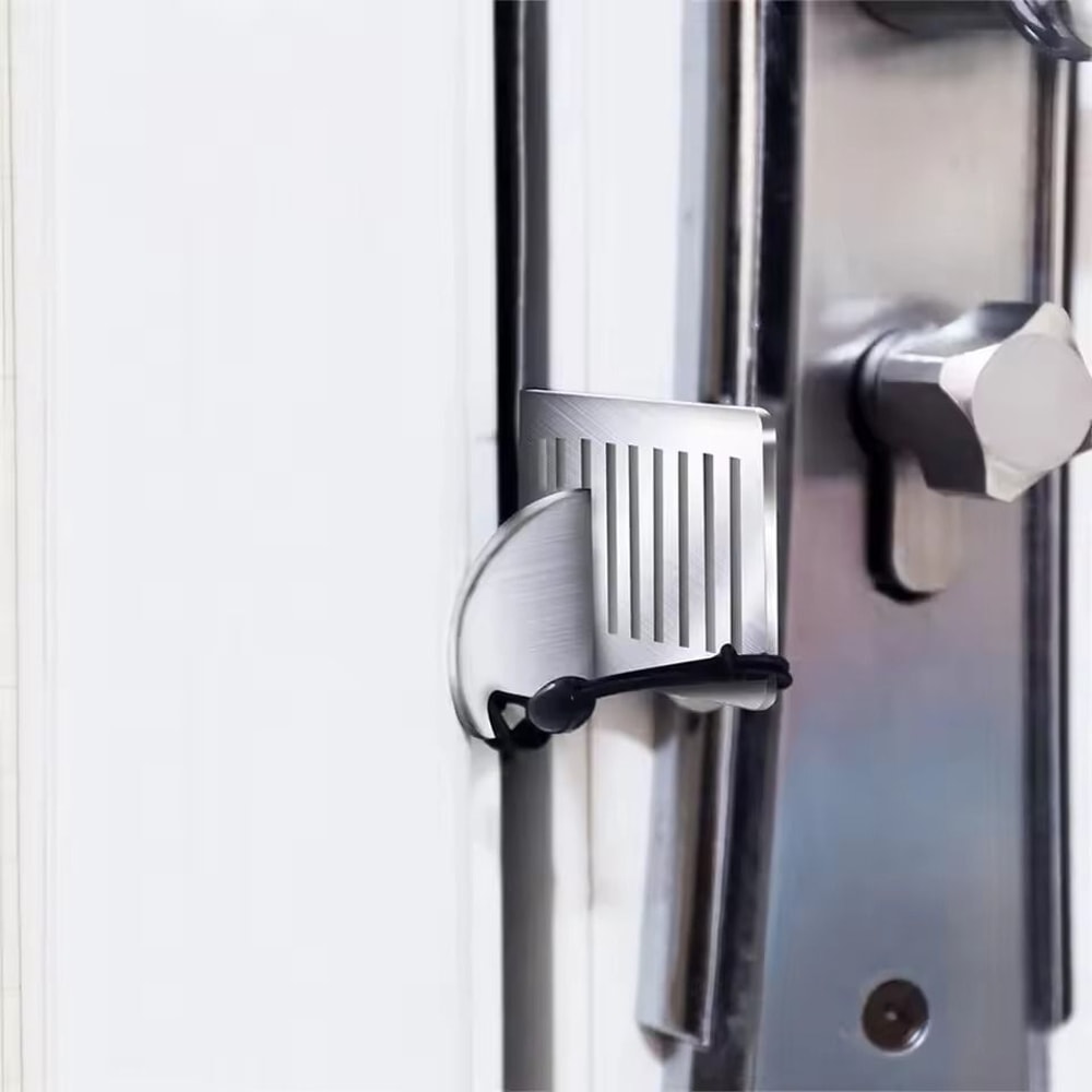 Portable Stainless Steel Door Blocker Safety Lock For Home And Travel Security 2