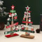 Wooden Christmas Tree Desktop Decoration With Santa And Holiday Accents 0