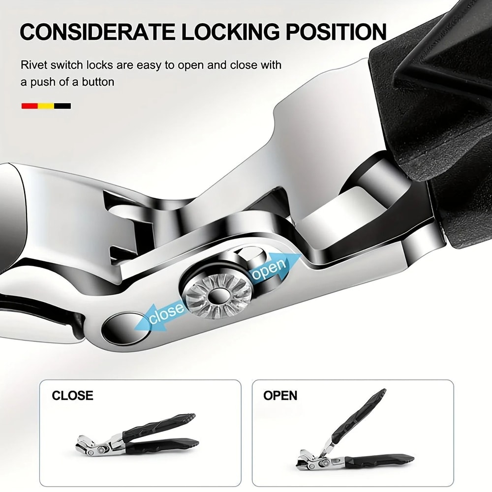 Professional Stainless Steel Toenail Clippers With Wide Jaw And Angled Head For Seniors 1