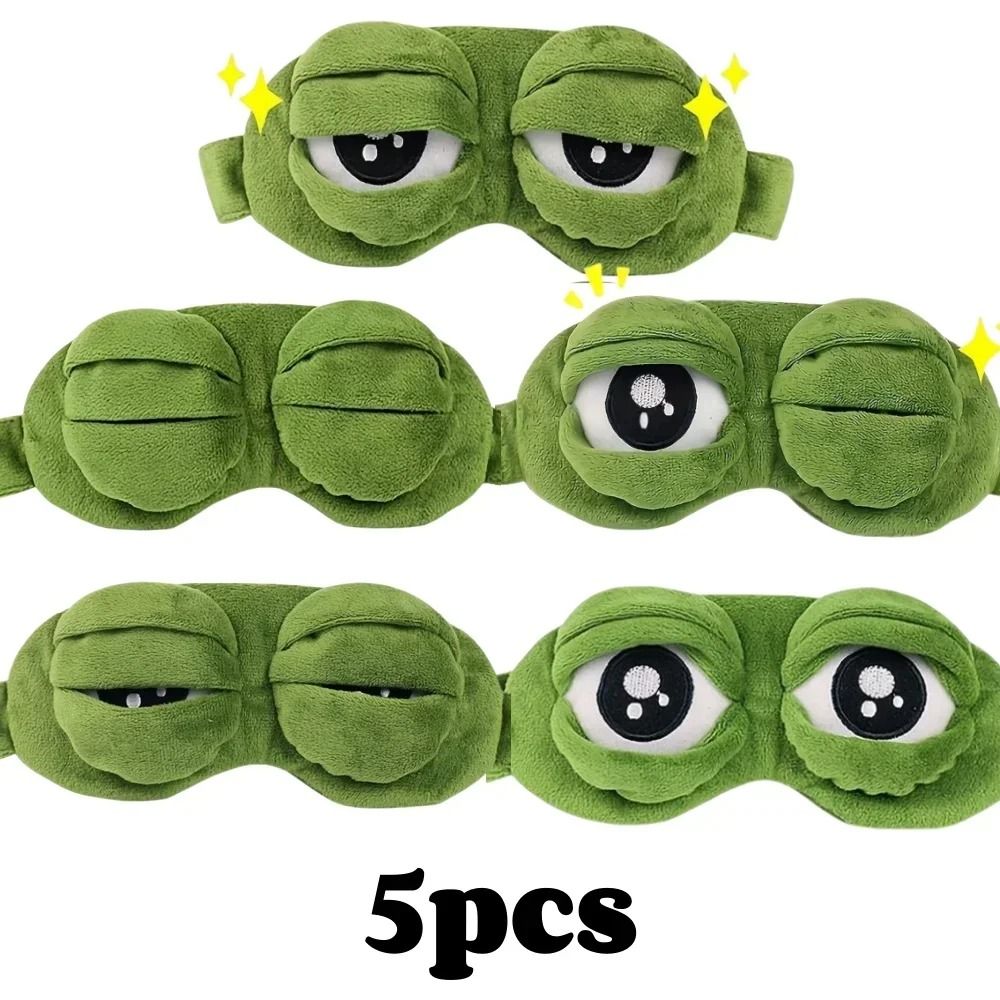 Soft 3D Frog Sleep Mask With Adjustable Strap For Travel And Relaxation 7