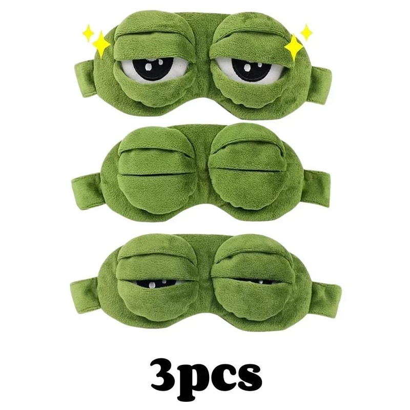 Soft 3D Frog Sleep Mask With Adjustable Strap For Travel And Relaxation 8