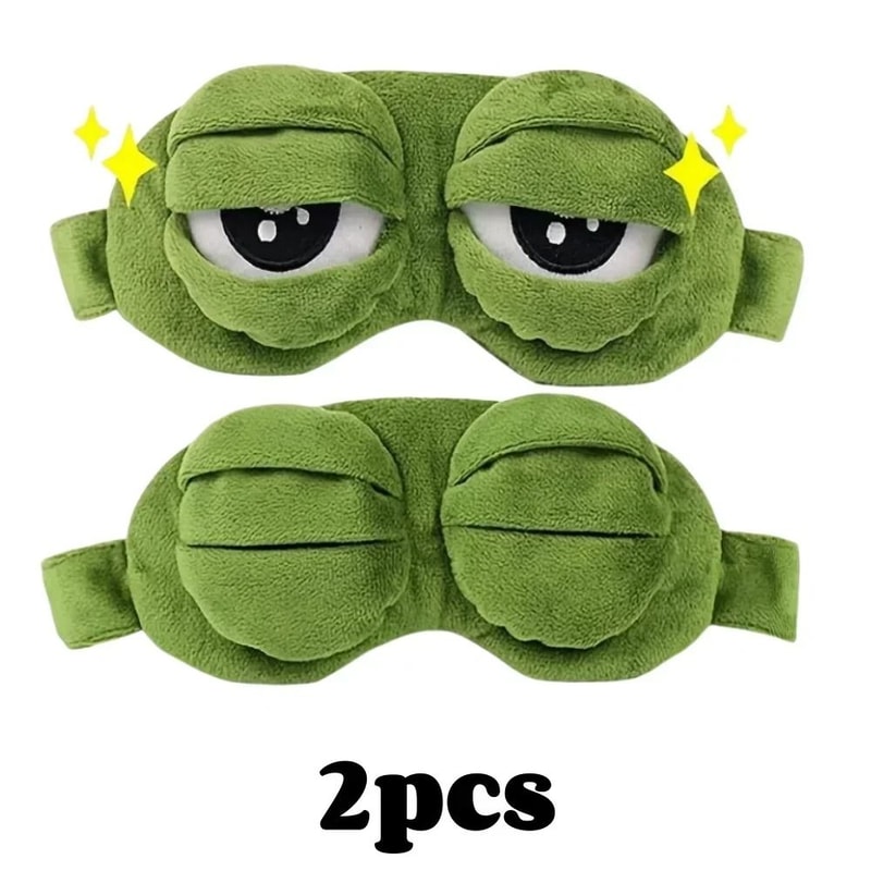 Soft 3D Frog Sleep Mask With Adjustable Strap For Travel And Relaxation 9