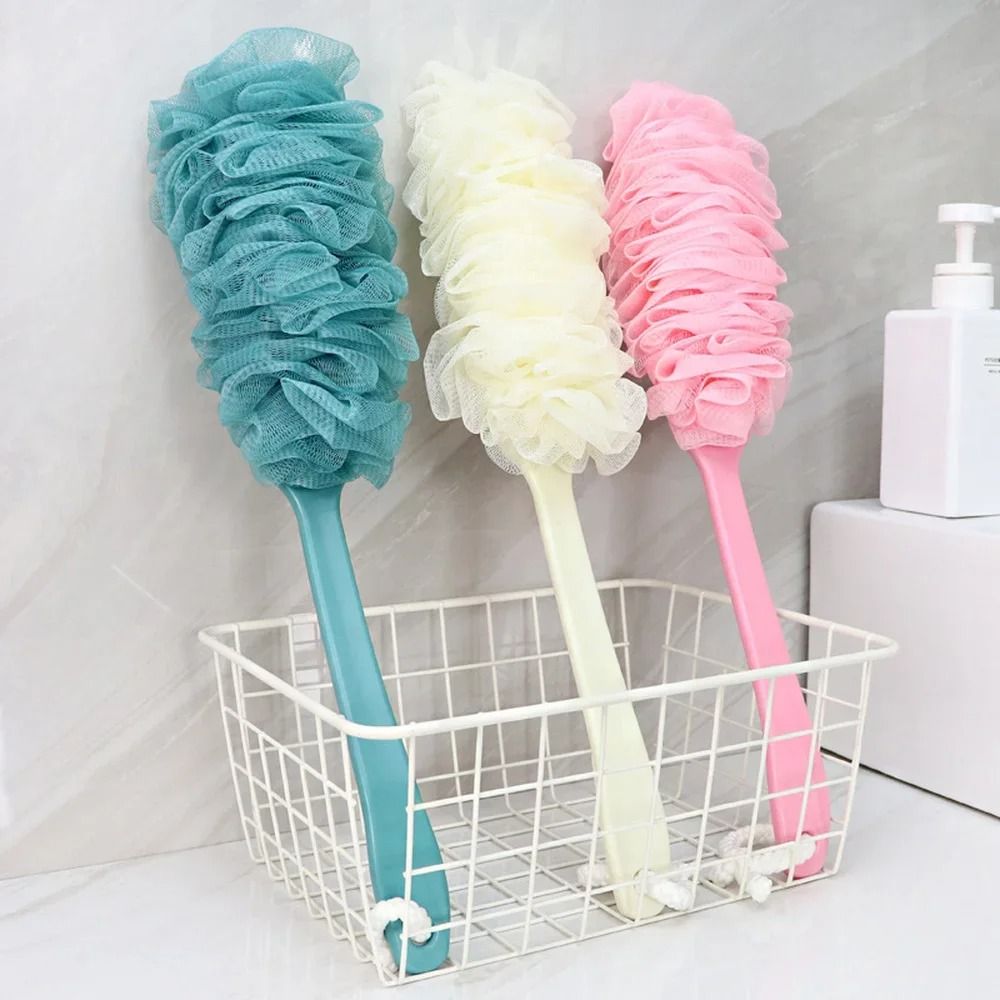 Long Handle Back Brush With Soft Mesh Scrubber For Shower And Bath Use 0