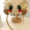 Gold Sequin Deer Horn Christmas Headband With Bells And Festive Holiday Accents 5