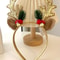 Gold Sequin Deer Horn Christmas Headband With Bells And Festive Holiday Accents 5