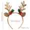 Gold Sequin Deer Horn Christmas Headband With Bells And Festive Holiday Accents 6