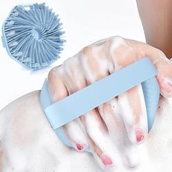 silicone body scrubber for exfoliating and gentle shower cleansing