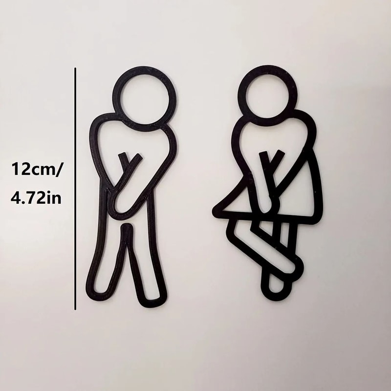 Funny Bathroom Signs For Men And Women With Creative Flat Restroom Door Design 3
