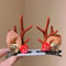 Christmas Antler Hair Clips With Deer Ears And Fluffy Accents For Festive Holiday Styling 10
